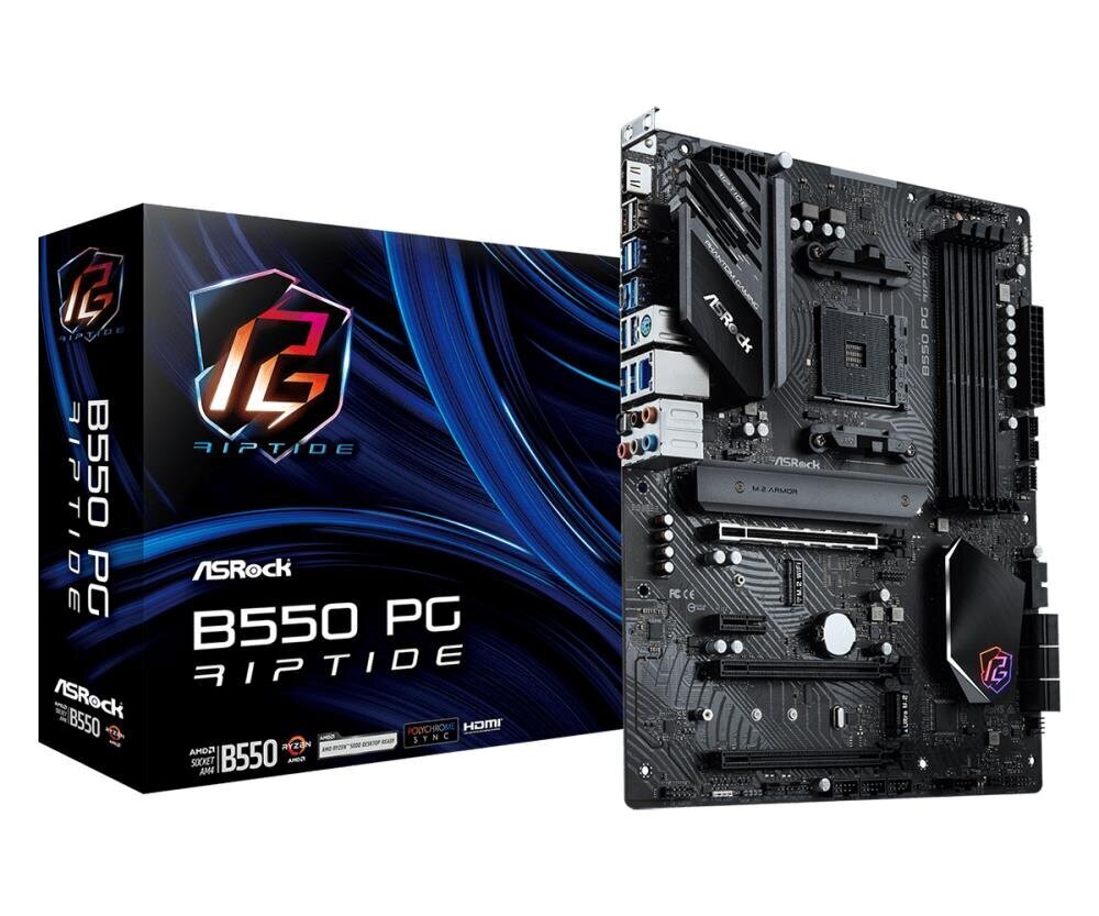 ASRock AM4 B550 PG Riptide 90-MXBGH0-A0UAYZ hinta ja tiedot | Emolevyt | hobbyhall.fi