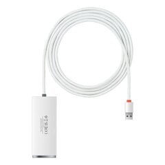 Baseus Lite -sarjan HUB USB-sovitin - 4x USB 3.0 2m valkoinen (WKQX030202) hinta ja tiedot | Baseus Tietokoneet ja pelaaminen | hobbyhall.fi