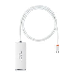 Baseus Lite Series HUB USB Type C -sovitin - 4x USB 3.0 1m valkoinen (WKQX030402) hinta ja tiedot | Baseus Tietokoneiden lisävarusteet | hobbyhall.fi