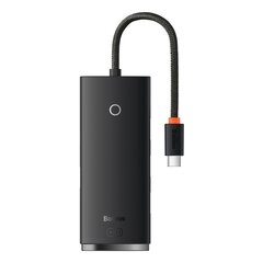Baseus Lite Series HUB USB Type C -sovitin - 4x USB 3.0 25cm musta (WKQX030301) hinta ja tiedot | Adapterit | hobbyhall.fi