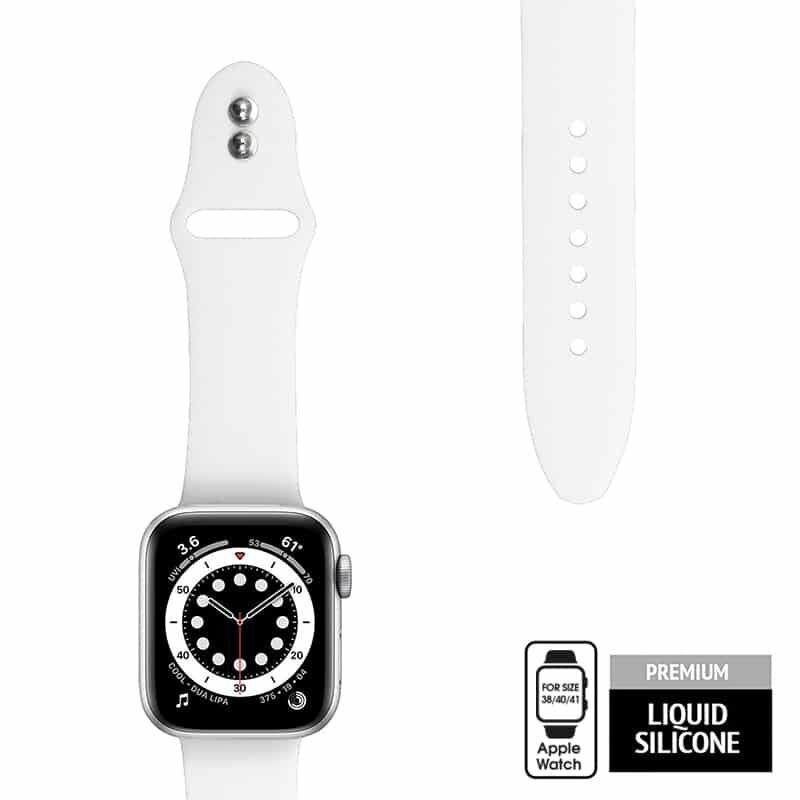 Crong, Apple Watch 38/40/41mm, valkoinen hinta ja tiedot | Älykellojen ja aktiivisuusrannekkeiden lisätarvikkeet | hobbyhall.fi