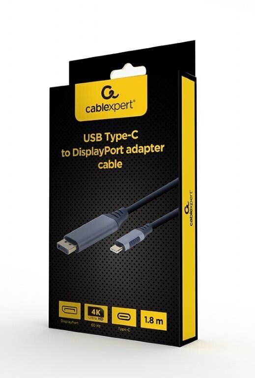 Gembird USB Type-C/DisplayPort, 1,8 m hinta ja tiedot | Kaapelit ja adapterit | hobbyhall.fi