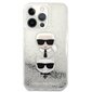 Karl Lagerfeld Liquid Glitter Karl & Choupette Head Case iPhone 13 Prolle (hopea) hinta ja tiedot | Puhelimen kuoret ja kotelot | hobbyhall.fi