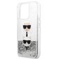 Karl Lagerfeld Liquid Glitter Karl & Choupette Head Case iPhone 13 Pro Maxille (hopea) hinta ja tiedot | Puhelimen kuoret ja kotelot | hobbyhall.fi