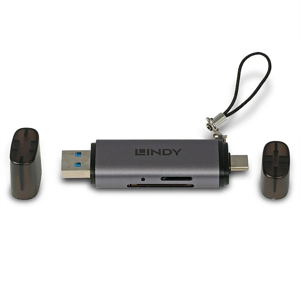MUISTILUKIJA USB3.2 C & A SD/43335 LINDY hinta ja tiedot | Adapterit | hobbyhall.fi