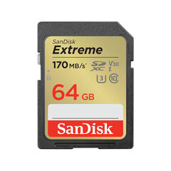 SanDisk Extreme SDXC 64GB hinta ja tiedot | Puhelimen muistikortit | hobbyhall.fi