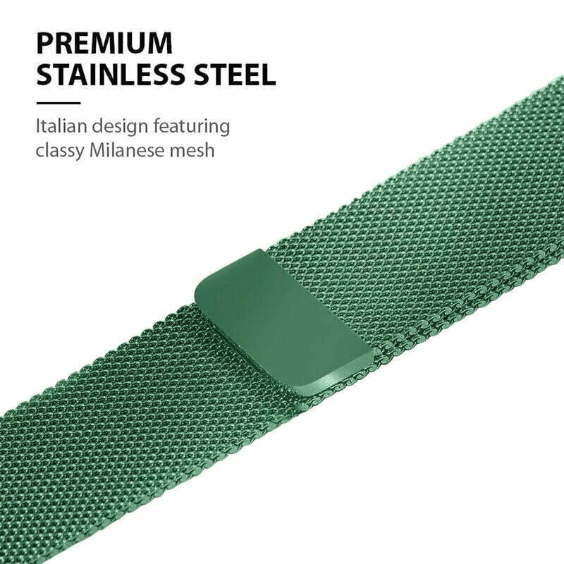 Crong Milano Steel, Apple Watch 38/40/41mm (smaragdinvihreä) - hinta ja tiedot | Älykellojen ja aktiivisuusrannekkeiden lisätarvikkeet | hobbyhall.fi