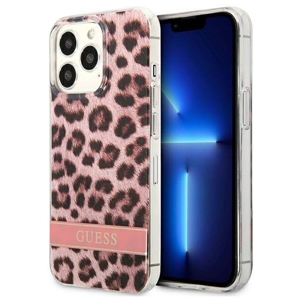 Guess GUHCP13LHSLEOP iPhone 13 Prolle / 13 6.1", pinkki hinta ja tiedot | Puhelimen kuoret ja kotelot | hobbyhall.fi