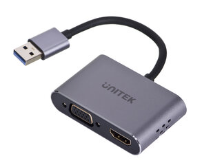 Unitek USB HDMI - VGA, FullHD hinta ja tiedot | Adapterit | hobbyhall.fi