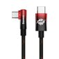 Baseus MVP Elbow angled cable Power Delivery cable with side connector USB Type C / USB Type C 2m 100W 5A red (CAVP000720 hinta ja tiedot | Puhelinkaapelit | hobbyhall.fi