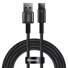 Baseus Tungsten Gold, USB to USB-C, 100W, 1m (black) hinta ja tiedot | Puhelinkaapelit | hobbyhall.fi