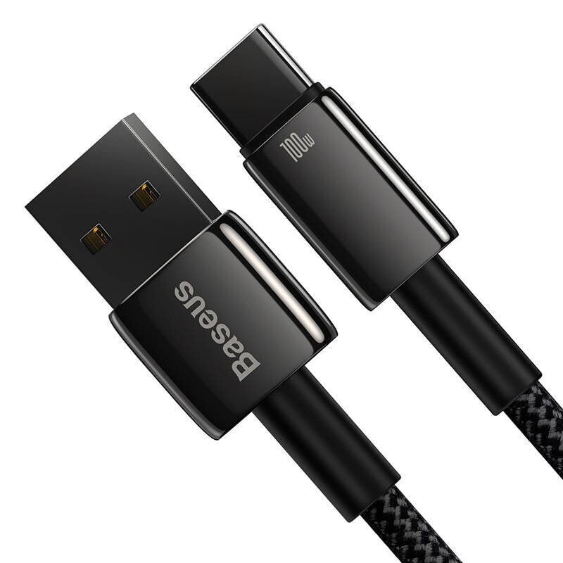 Baseus Tungsten Gold, USB to USB-C, 100W, 2m (black) hinta ja tiedot | Puhelinkaapelit | hobbyhall.fi