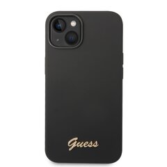 Guess Liquid Silicone Metal Logo Case iPhone 14:lle, musta hinta ja tiedot | Puhelimen kuoret ja kotelot | hobbyhall.fi