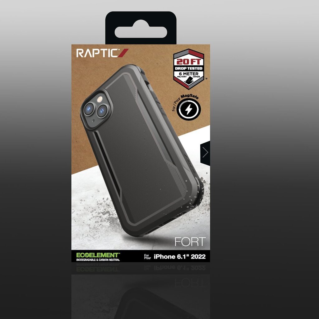 Raptic X-Doria Fort iPhone 14 with MagSafe armored black hinta ja tiedot | Puhelimen kuoret ja kotelot | hobbyhall.fi