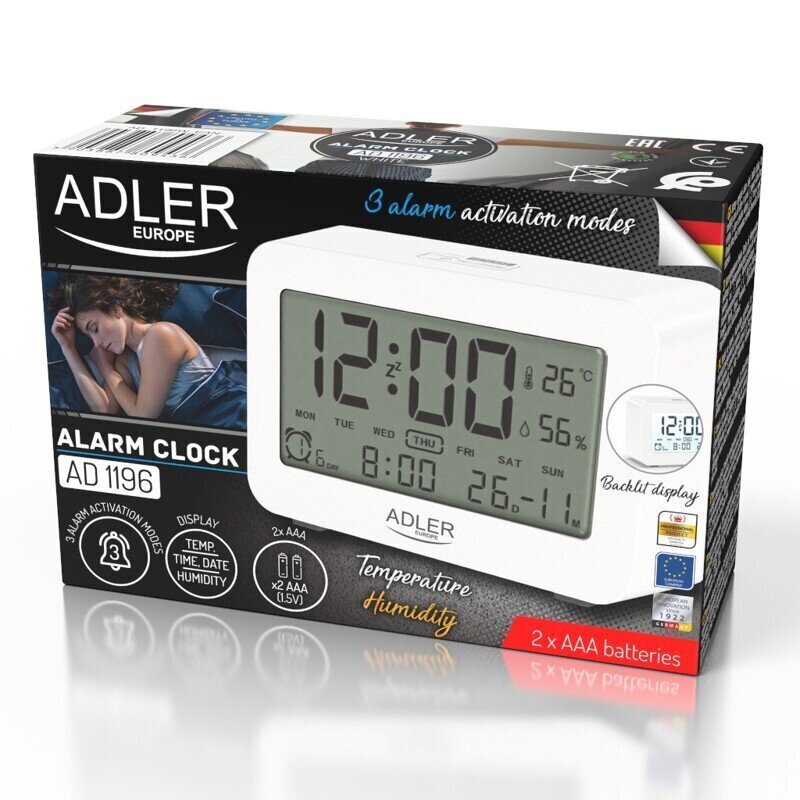 Adler AD-1196W hinta ja tiedot | Kelloradiot ja herätyskellot | hobbyhall.fi