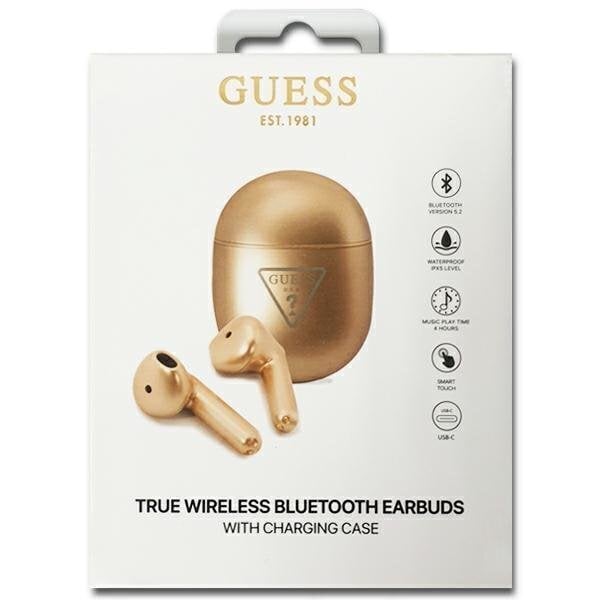 Guess GUTWST82TRD TWS Bluetooth-kuulokkeet + kulta|kultainen Triangle Logo -telakointiasema hinta ja tiedot | Kuulokkeet | hobbyhall.fi