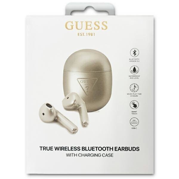 Guess GUTWST82TRS TWS Bluetooth-kuulokkeet + telakointiasema hopea|hopea Triangle logo hinta ja tiedot | Kuulokkeet | hobbyhall.fi