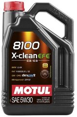 Öljy Motul 8100 X-Clean Efe C2 / C3 Synteettinen, 5W30, 5L hinta ja tiedot | Moottoriöljyt | hobbyhall.fi
