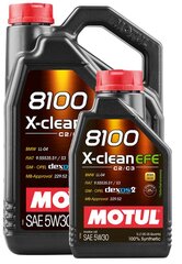 Öljy Motul 8100 X-Clean Efe C2 / C3 Synteettinen, 5W30, 5L hinta ja tiedot | Moottoriöljyt | hobbyhall.fi