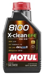 Õli Motul 8100 X-Clean Efe C2/C3 Synthetic, 5W30, 1L hinta ja tiedot | Moottoriöljyt | hobbyhall.fi