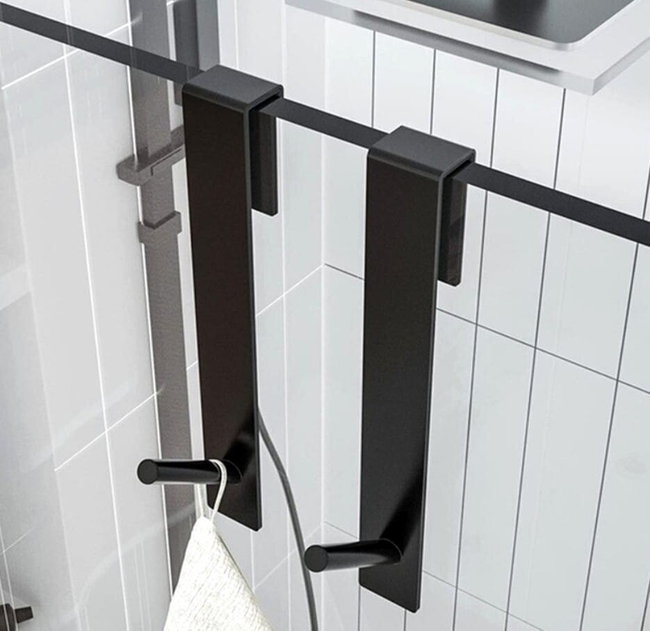 2 koukkua suihkukaappiin ripustamista varten. T27, musta hinta ja tiedot | Kylpyhuoneen sisustus | hobbyhall.fi