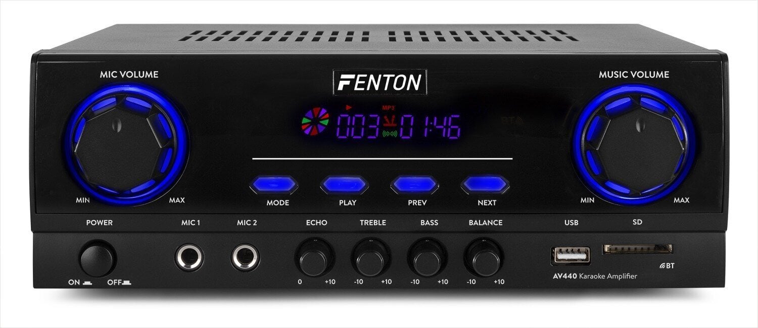 Fenton AV440 Karaokevahvistin multimediasoittimella hinta ja tiedot | Kaiuttimet ja soundbarit | hobbyhall.fi