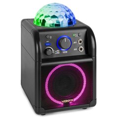 Vonyx SBS55B BT Karaoke-kaiutin LED-pallo, musta hinta ja tiedot | Kaiuttimet | hobbyhall.fi