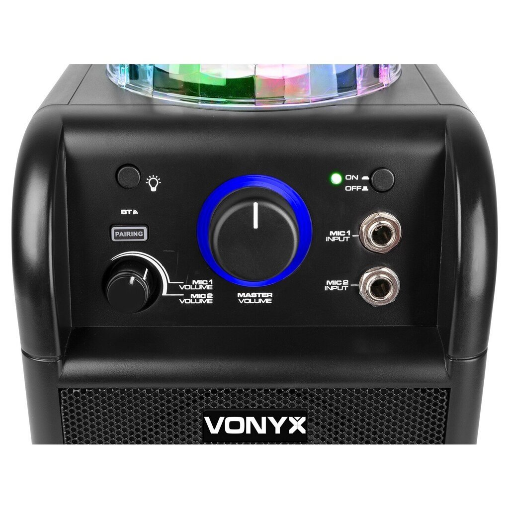 Vonyx SBS55B BT Karaoke-kaiutin LED-pallo, musta hinta ja tiedot | Kaiuttimet | hobbyhall.fi