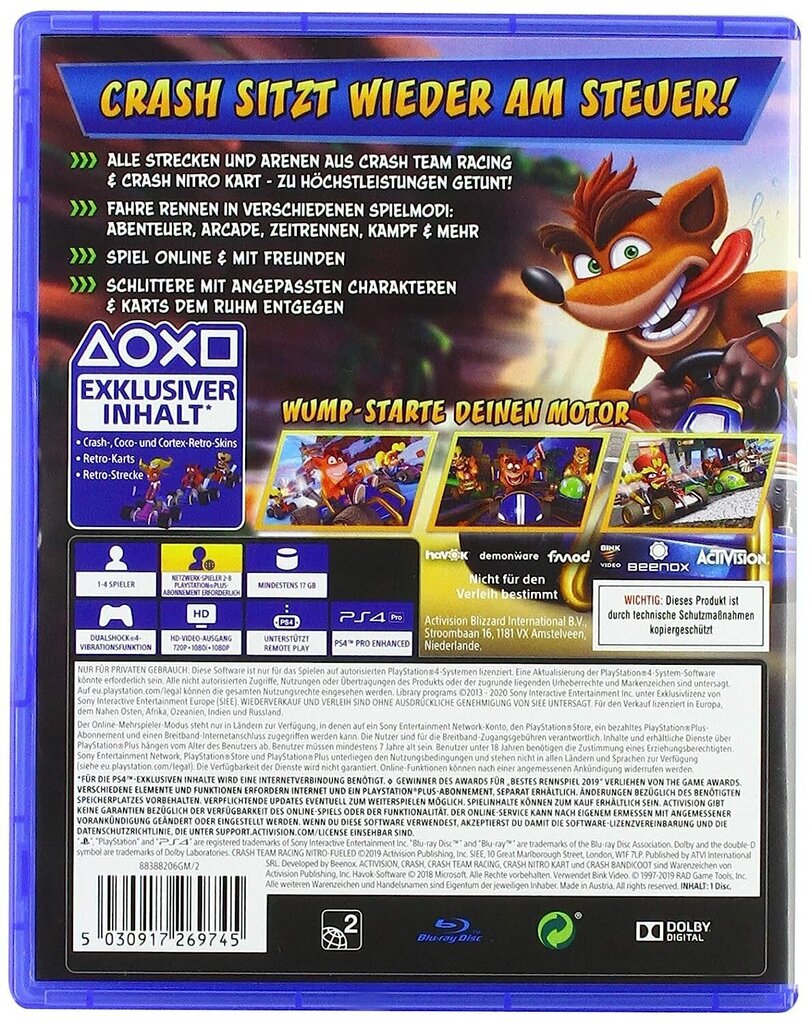 Crash Team Racing Nitro -Fueled - [PlayStation 4] hinta ja tiedot | Tietokone- ja konsolipelit | hobbyhall.fi