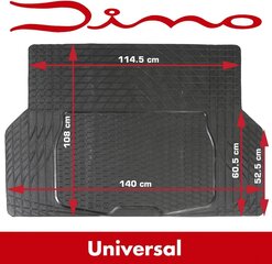 Dino 130026 -runkojen matto 140 x 108 cm yleinen rajattava kumimatto antilip -matto Universal Trunk Protection hinta ja tiedot | Auton tavaratilamatot | hobbyhall.fi