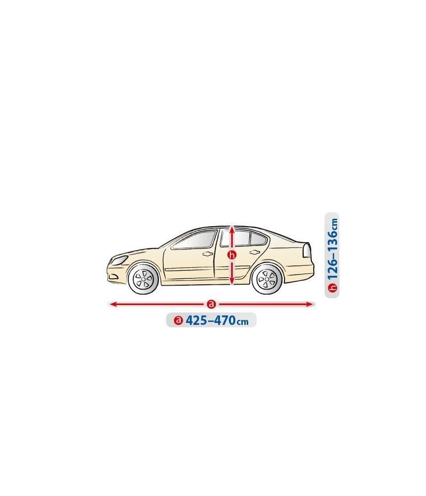 Sedan autosuojus 425-470cm L Kegel-Blazusiak 5-4322-241-2092 hinta ja tiedot | Lisätarvikkeet autoiluun | hobbyhall.fi