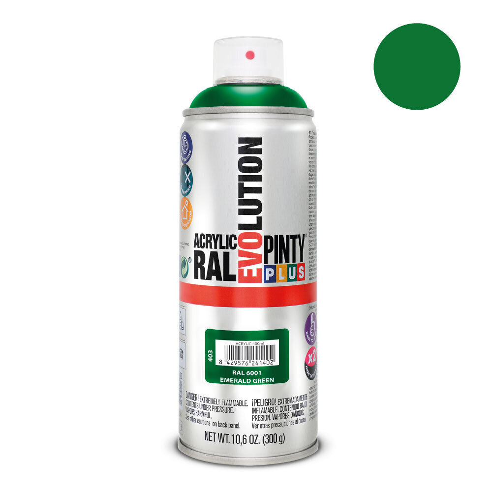 Aerosoli akryylimaali vihreä RAL 6001 PintyPlus Evolution 400ml hinta ja tiedot | Maalit | hobbyhall.fi