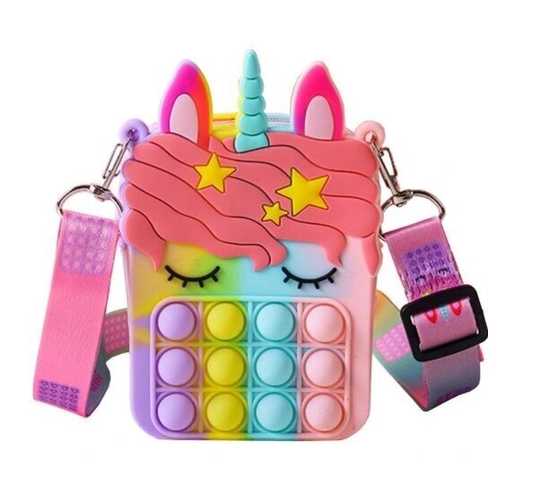 Unicorn POP IT, silikonista valmistettu lelukäsilaukku, värikäs hinta ja tiedot | Tyttöjen lelut | hobbyhall.fi