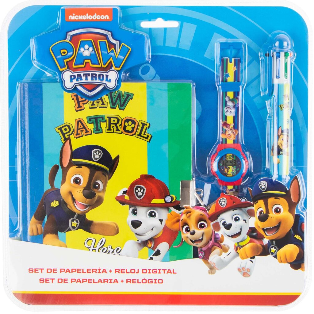 Päiväkirja, kello ja kynä 6 väriä Paw Patrol (Ryhmä Hau) hinta ja tiedot | Poikien lelut | hobbyhall.fi