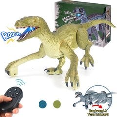 Dinosaurus Velociraptor, jossa on ohjauspaneeli, ääni- ja valoefektit hinta ja tiedot | Poikien lelut | hobbyhall.fi