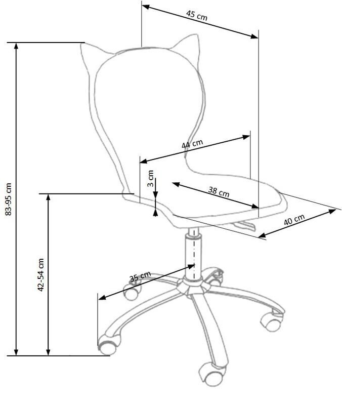 Kitty 2 -nuorten toimistotuoli, valkoinen/pinkki hinta ja tiedot | Toimistotuolit | hobbyhall.fi