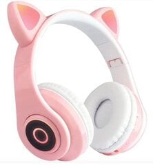 Langattomat bluetooth LED-kuulokkeet, vaaleanpunaiset kissankorvat hinta ja tiedot | Kuulokkeet | hobbyhall.fi