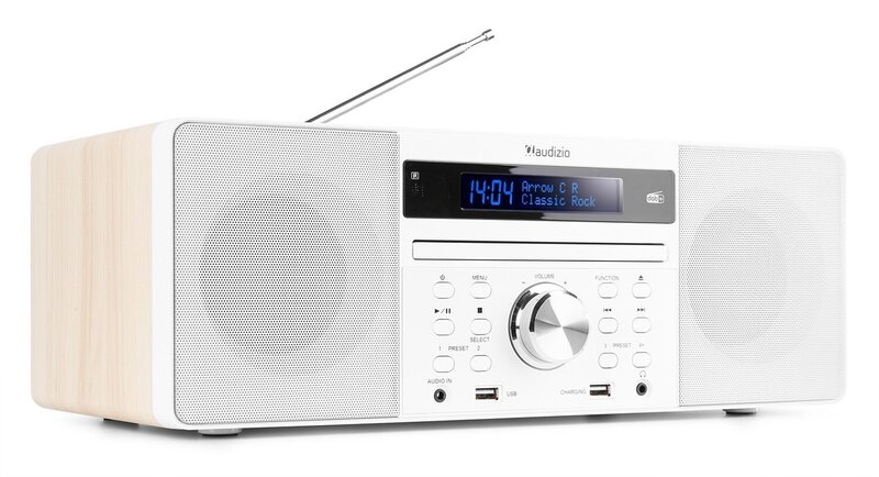 Audizio Prato All-in-One -musiikkijärjestelmä CD/DAB+/FM/USB/BT valkoinen