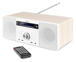 Audizio Prato All-in-One -musiikkijärjestelmä CD/DAB+/FM/USB/BT valkoinen hinta ja tiedot | Stereojärjestelmät | hobbyhall.fi