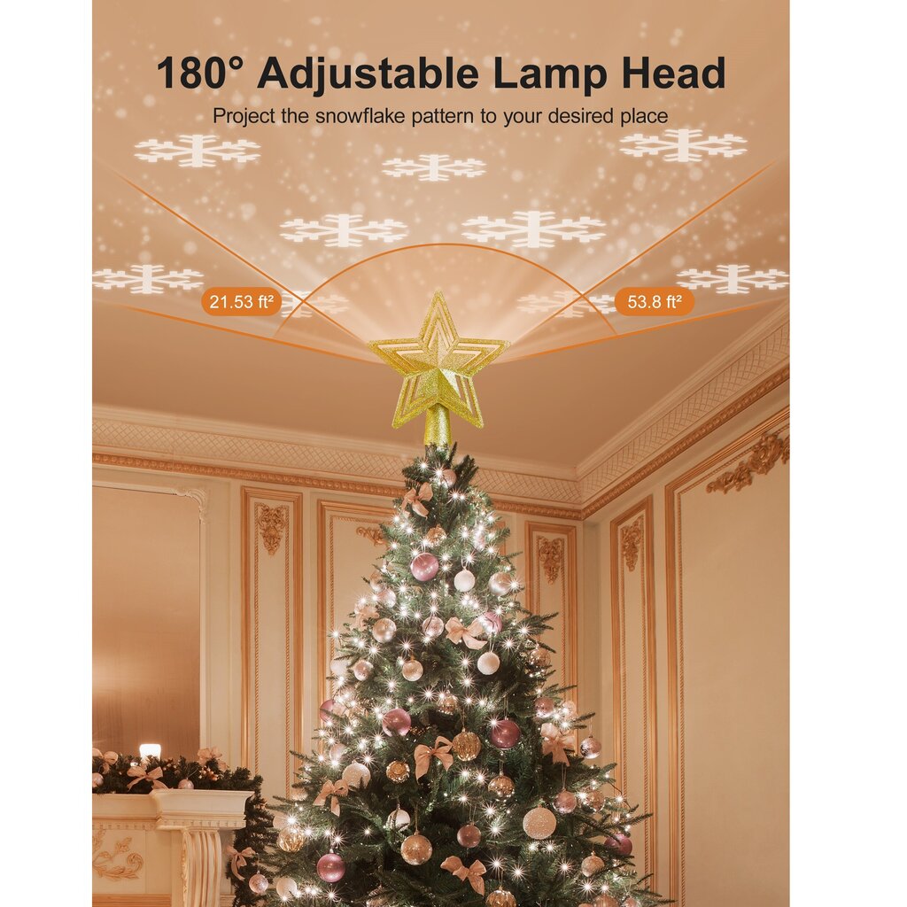 Joulun LED-projektori - Joulukuusen koriste, TaoTronics TT-CL041, lumihiutaleet hinta ja tiedot | Joulukuusen koristeet | hobbyhall.fi