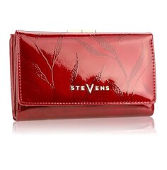 Kiiltonahkainen lompakko naisille Stevens, punainen hinta ja tiedot | Stevens Muoti | hobbyhall.fi