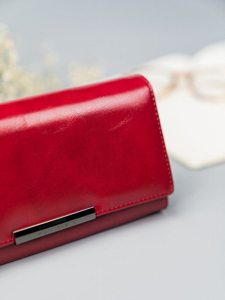 Maledives naisten lompakko, valmistettu luonnollisesta nahasta, punaisen värinen hinta ja tiedot | Naisten lompakot | hobbyhall.fi