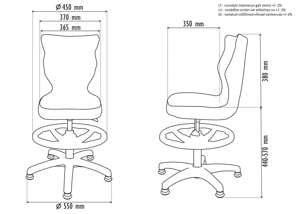 Lasten tuoli Petit AB4, pinkki / värillinen hinta ja tiedot | Toimistotuolit | hobbyhall.fi