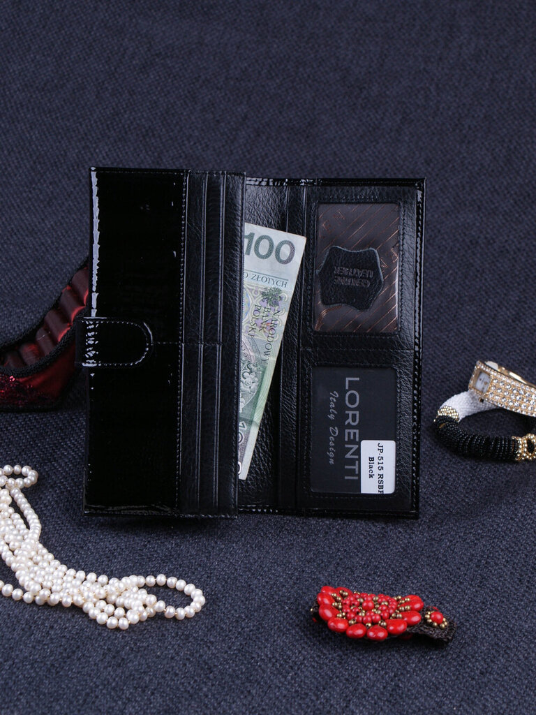 Naisten nahkainen lompakko Loren, musta hinta ja tiedot | Naisten lompakot | hobbyhall.fi