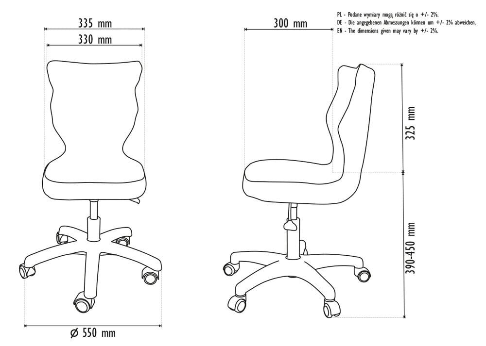 Ergonominen lastentuoli Entelo Good Chair Petit ST31 3, värillinen hinta ja tiedot | Toimistotuolit | hobbyhall.fi