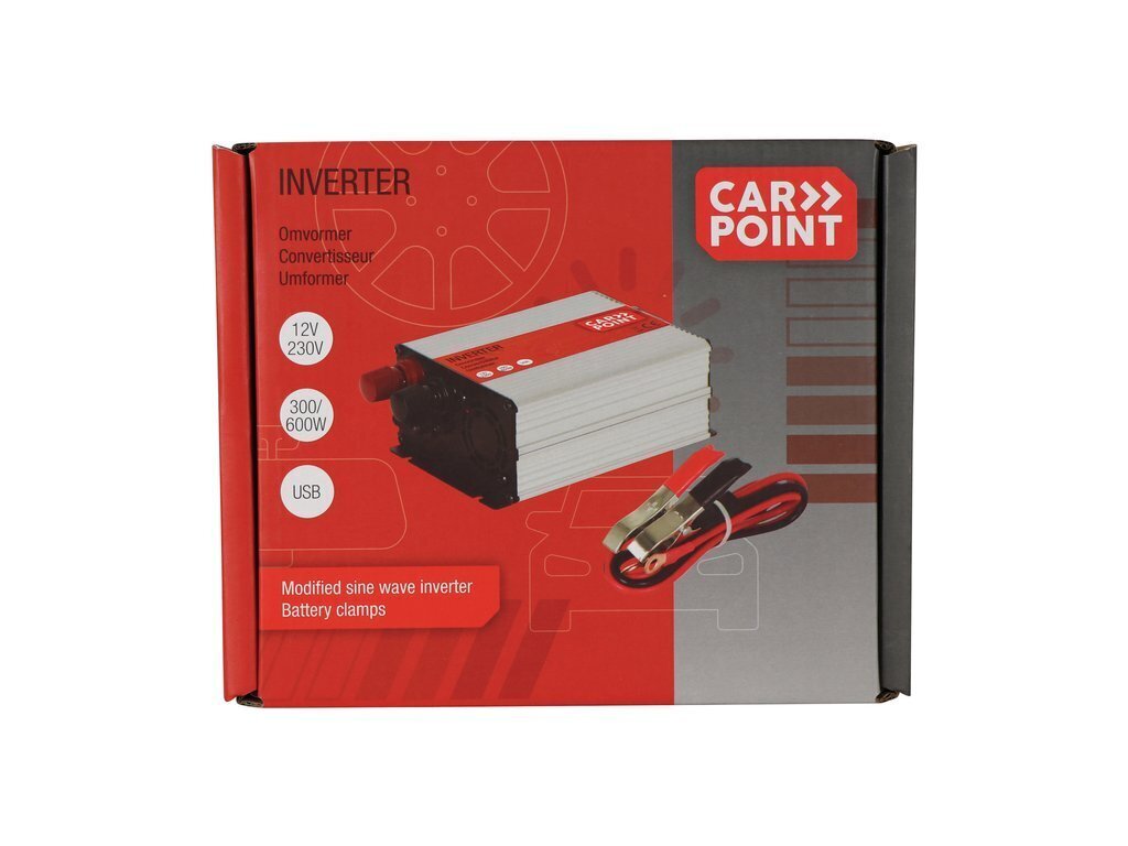 Jännitteenmuunnin invertteri Carpoint 300 W / 600 W 12 V - 230 V 0510351 hinta ja tiedot | Muuntimet ja invertterit | hobbyhall.fi