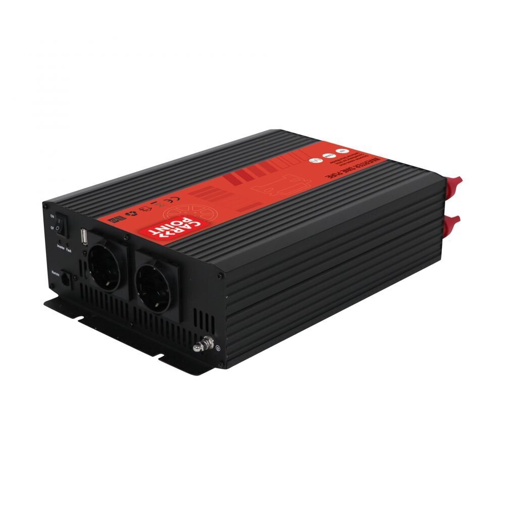 Jännitteenmuunnin invertteri Carpoint 1500 W / 3000 W Pure Sine 12 V - 230 V 0510365 hinta ja tiedot | Muuntimet ja invertterit | hobbyhall.fi