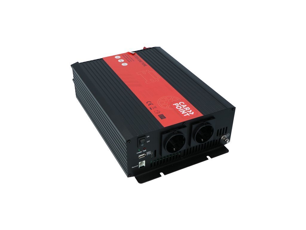 Jännitteenmuunnin invertteri Carpoint 1500 W / 3000 W Pure Sine 12 V - 230 V 0510365 hinta ja tiedot | Muuntimet ja invertterit | hobbyhall.fi