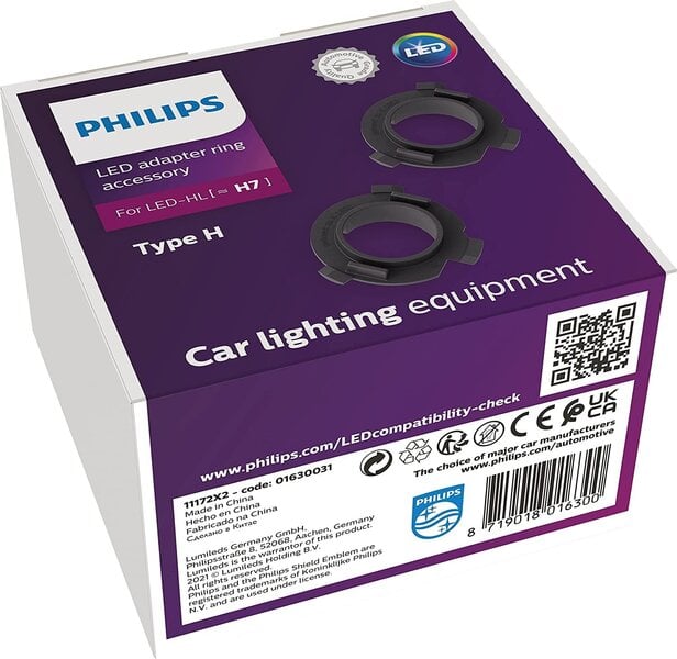 Philips Adapter Ring H7 LED -tyyppi H, Philips Ultinon Pro6000 H7 LED -lamppujen pidike