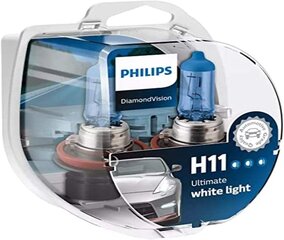 Philips Diamond Vision 5000K H11 Auto -ajovalojen lamput (Pears -kaksoispakkaus) hinta ja tiedot | Polttimot | hobbyhall.fi